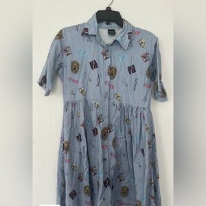 Charming Kids Dress with Fun Patterns in Blue